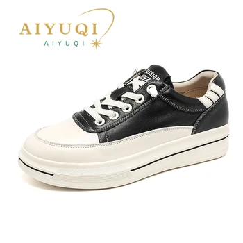 AIYUQI/Женская обувь для настольного тенниса из натуральной кожи, 2023, Весенние женские спортивные кроссовки на мягкой подошве, Удобные повседневные женские кроссовки