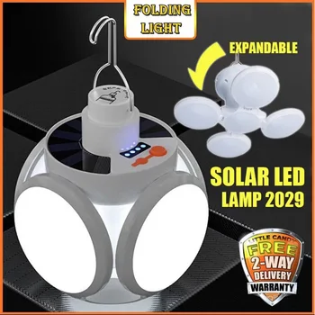 Солнечная лампочка для Кемпинга Солнечная светодиодная лампа USB Перезаряжаемая 5 режимов освещения Подвесная лампа для палатки для походов на открытом воздухе Аварийное отключение