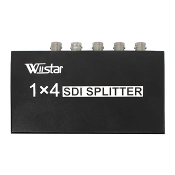 Wiistar SDI Splitter 1x4 от 1 входа до 4 Выходов Поддерживает Расширитель повторителя сигнала SD/HD/3G-SDI с адаптером питания SDI Splitter для камеры