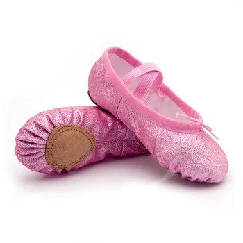 Обувь для балетных танцев для девочек, Тапочки для йоги, Тапочки для спортзала, блестящие розовые, синие, розово-красные цвета, обувь для балетных танцев для детей, женщин, учителей