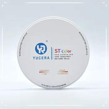 ST Color 98 * 18 мм Yucera Предварительно Обработанные Циркониевые Блоки Из Циркониевого Материала Для Открытой Фрезерной Системы Cadcam
