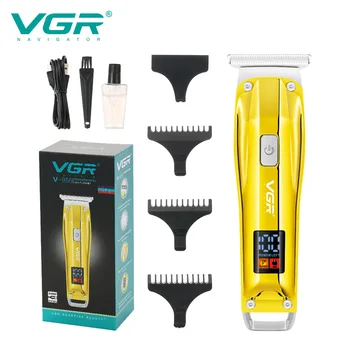 VGR триммер для волос V956 USB перезаряжаемая машинка для стрижки волос маленькая парикмахерская масляная головка отбеливающая гравировка машинка для стрижки волос LCD