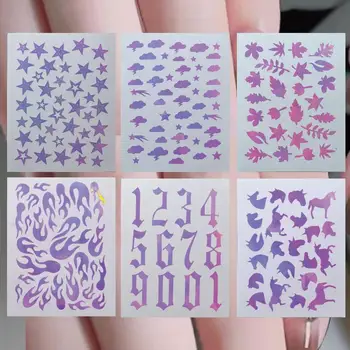 Полые наклейки для ногтей с рисунком бабочки, Аэрограф, Трафареты для дизайна ногтей, Аэрозольная краска, наклейка для ногтей