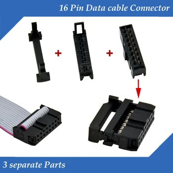 Черный цвет, 3 отдельные детали, 16-контактный разъем для подключения кабеля для светодиодного дисплея