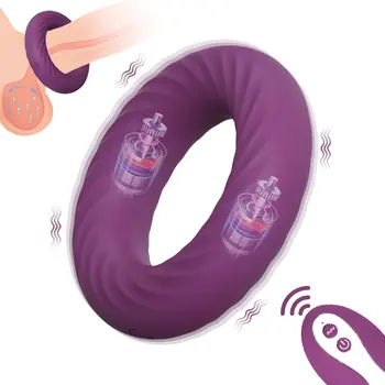 Вибрирующее кольцо для пениса с дистанционным управлением, Клиторальные Эротические Секс-игрушки для взрослых для мужчин, Мастурбатор, Вибратор, Мужские кольца для пениса, Беспроводные
