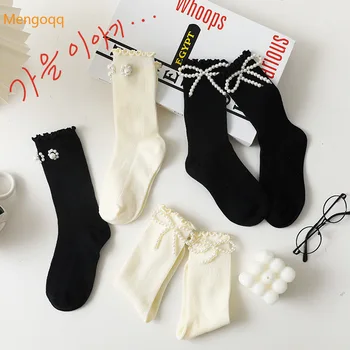 Детские весенне-осенние хлопковые носки-тюбики с ароматом принцессы и жемчуга для девочек, аксессуары для малышей от 3 до 12 лет