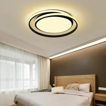Светодиодная люстра для внутреннего освещения, черно-белая и золотая Современная люстра для гостиной, спальни, кухни, столовой, Светильник