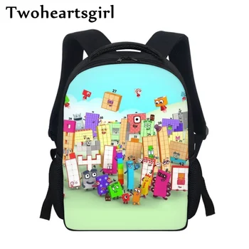 Twoheartsgirl Number Blocks Детская Школьная сумка Мультяшные Детские Дошкольные Мини-сумки для книг Детские Рюкзаки для детского сада Mochila на молнии