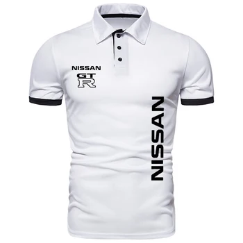 Деловая хлопковая рубашка поло для мужчин с логотипом автомобиля GTR, летняя мужская рубашка поло оверсайз, повседневная модная рубашка для гольфа для мужчин
