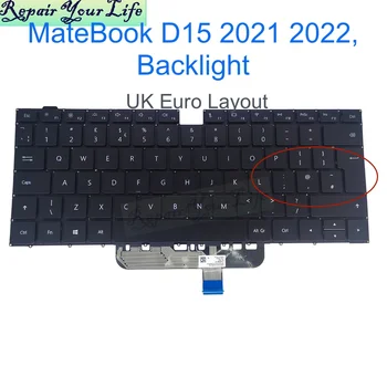 Клавиатура с подсветкой для Huawei MateBook D15 BOHK WAX9X WAP9R, 2022 BODE-WFH9 WDH9 WFE9AL WDI9A WFE9, Испанские клавиатуры Великобритании и Бразилии