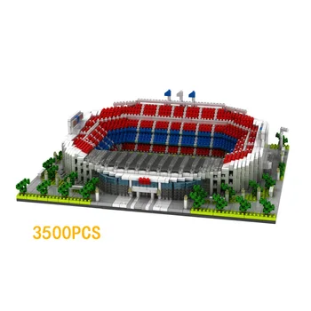 Креативный Стадион Камп Ноу Микро-Алмазный Блок Испания Футбольное Поле Барселоны Модель Строительного Кирпича Игрушка Коллекция Нанобриксов