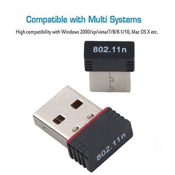 100ШТ USB Беспроводной WiFi Адаптер Мини Сетевая карта Wi fi Сетевая карта LAN 802.11b/g/ n Адаптер для настольного ПК