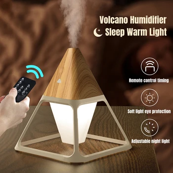 USB-Увлажнитель воздуха в виде Вулканической Пирамиды с дистанционным Управлением Ароматерапевтический Диффузор эфирных масел с теплой лампой Aroma Difusor