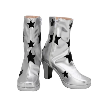 Ботинки для косплея Rocketman Элтона Джона Серебристые туфли на высоком каблуке на заказ