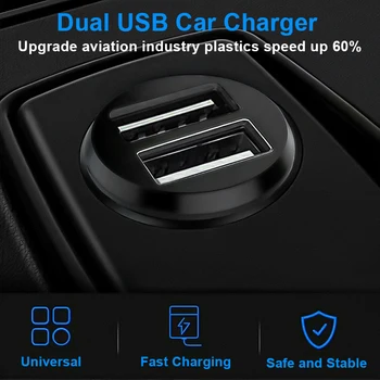 5v 3.1A USB Автомобильное Зарядное Устройство С Двумя Портами Автомобильный Адаптер Питания Для Зарядки Xiaomi iPhone Huawei Samsung Розетка Прикуривателя