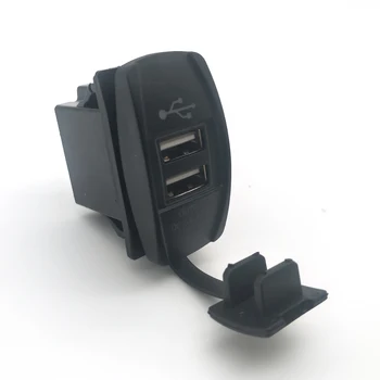 12-24 В постоянного тока, 5 В Двойной разъем автомобильного зарядного устройства USB 3.1A, двойной водонепроницаемый и пылезащитный